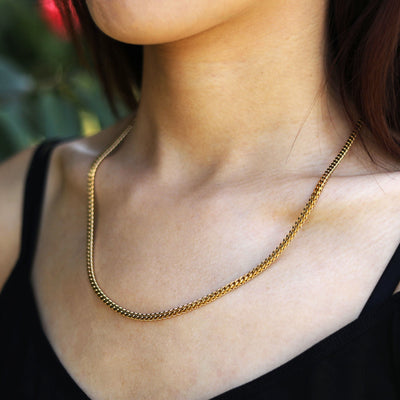 Collier à chaîne cubaine CAMI en or