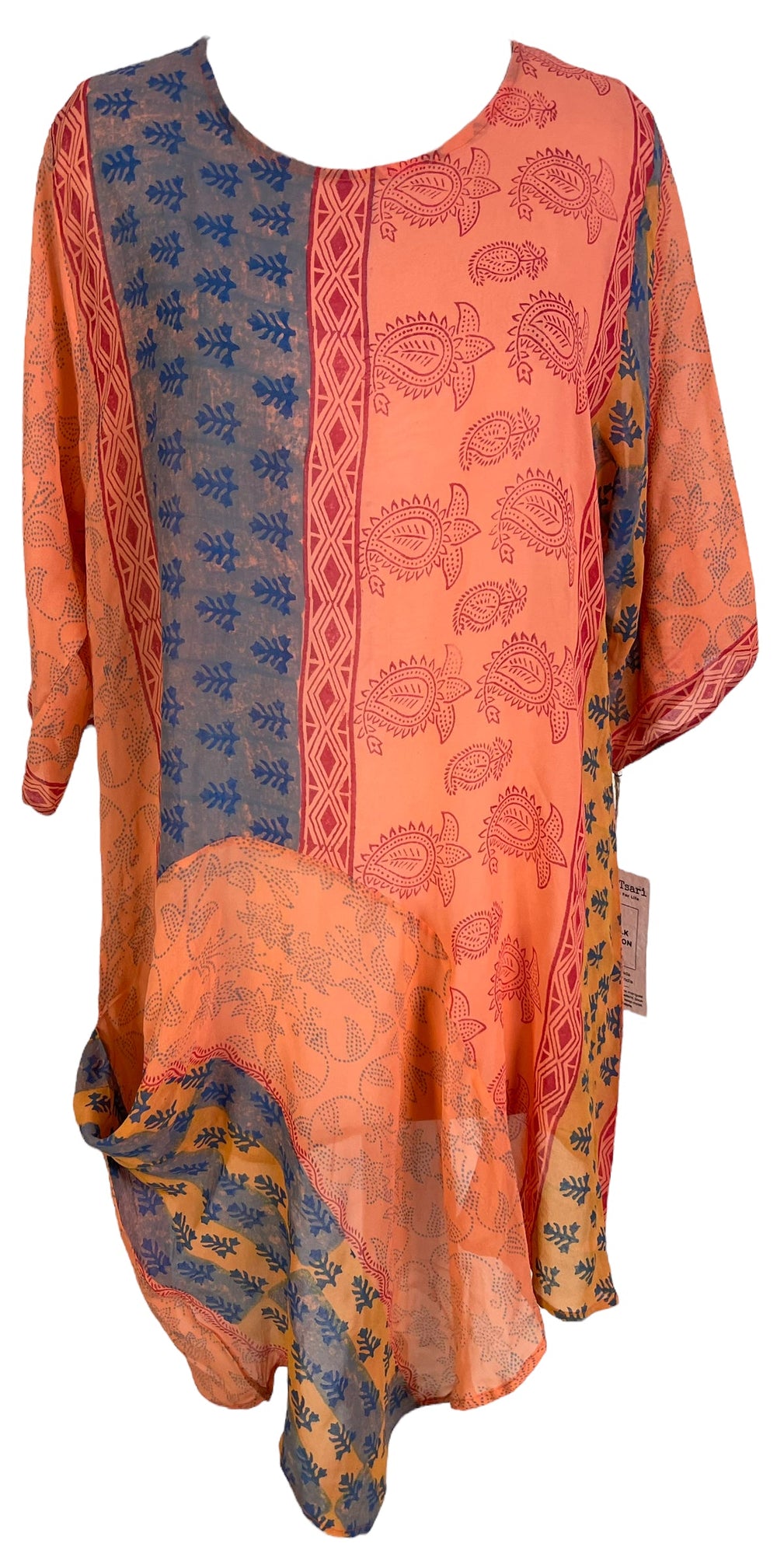 PRG6034 Robe-chemise en pure soie Sheer Avatar avec poche intégrée