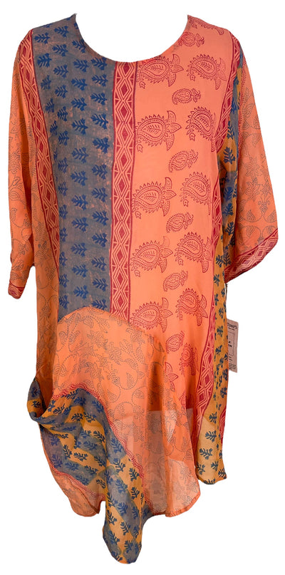 PRG6034 Robe-chemise en pure soie Sheer Avatar avec poche intégrée