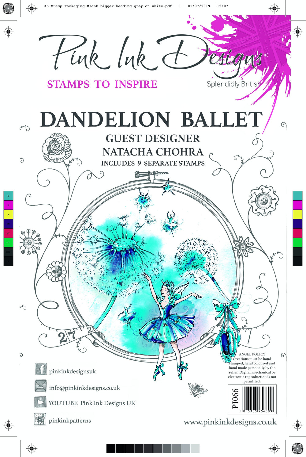 Tampons transparents A5 Dandelion Ballet