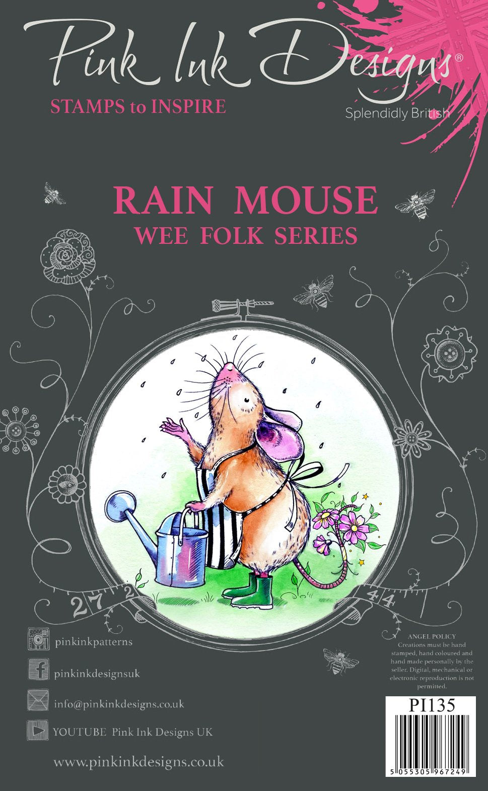 Pink Ink Designs Rain Mouse A7 Clear Stamp — Ecstasy Crafts