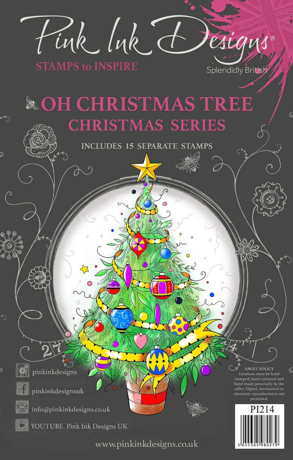 Pink Ink Designs Tampons Transparents Oh Christmas Tree 15 x 20 cm