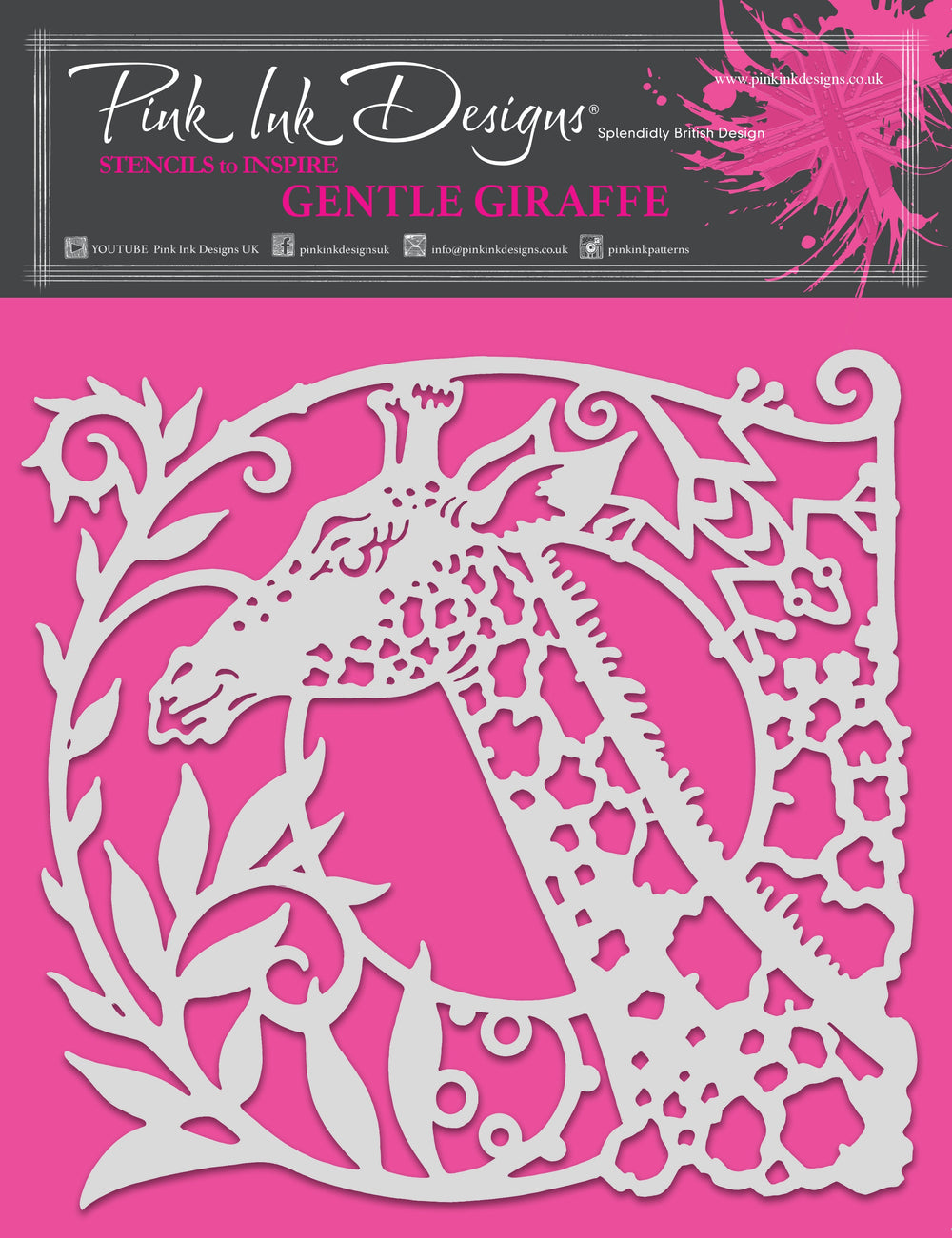 Pink Ink Designs Pochoir Girafe Douce 8 po x 8 po