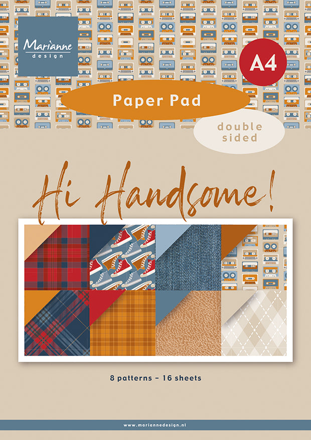 Marianne Design Bloc de Papier A4 - Salut Beau Gosses !