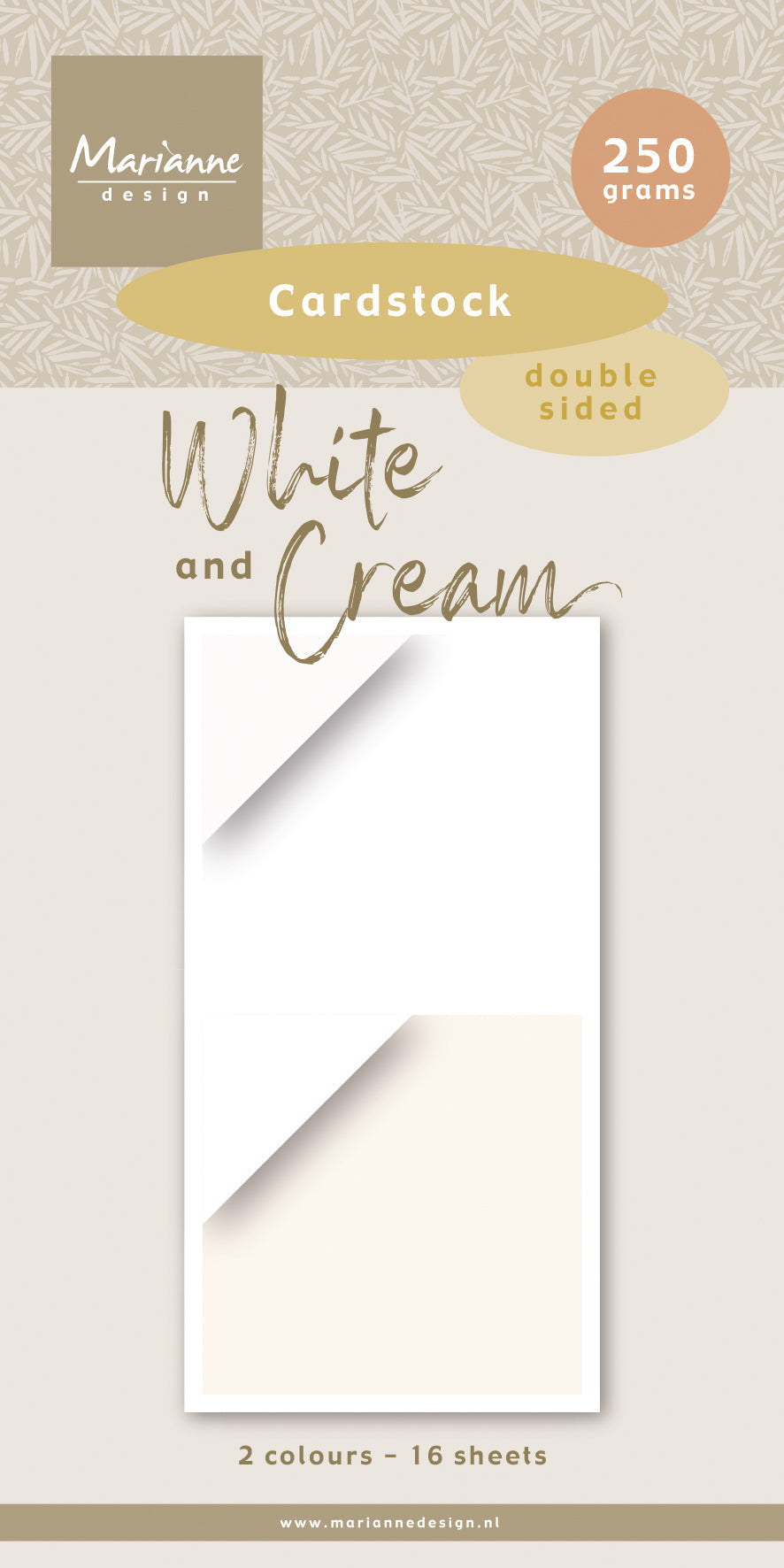 Marianne Design 6x12 Papier cartonné - Blanc et crème