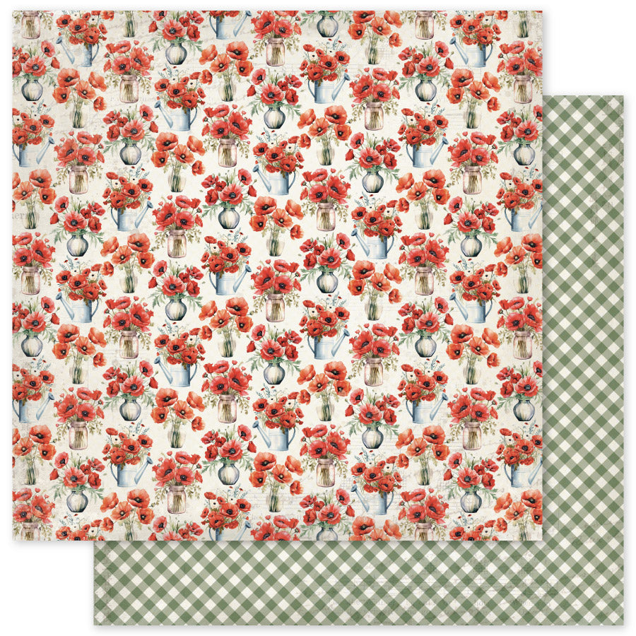 Poppy Garden Basics B 12 x 12 Paper (12 pc Bulk Pack) 34650 — Ecstasy Crafts