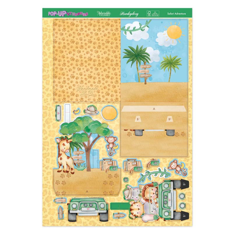 Cartes pop-up à gradins - Aventure safari