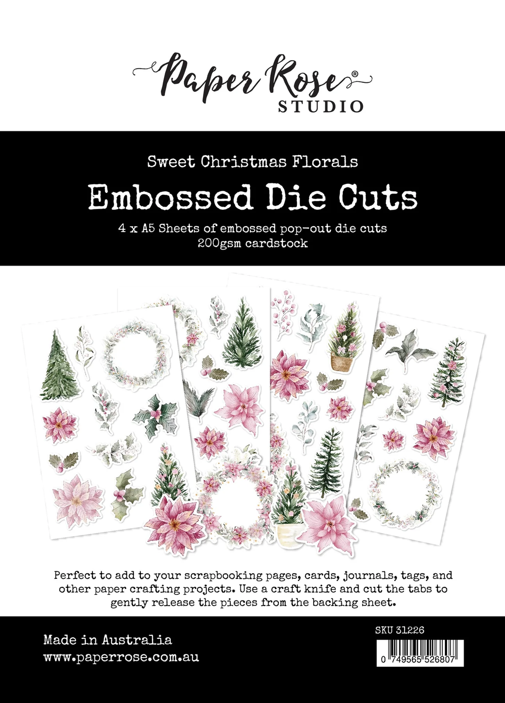 Sweet Christmas Treats Florals Embossed Die Cuts 31226