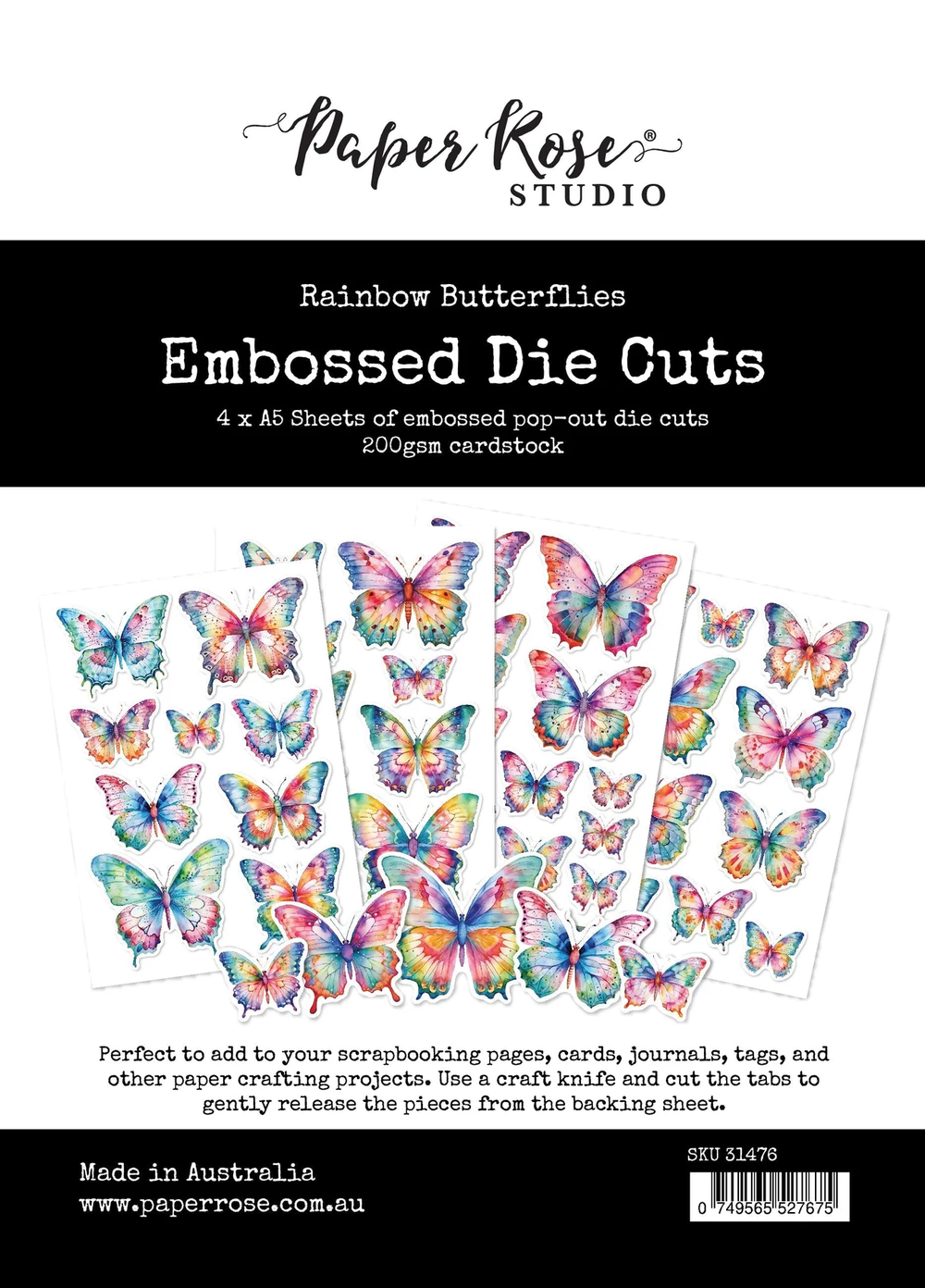 Rainbow Garden Butterflies Embossed Die Cuts 31476 — Ecstasy Crafts