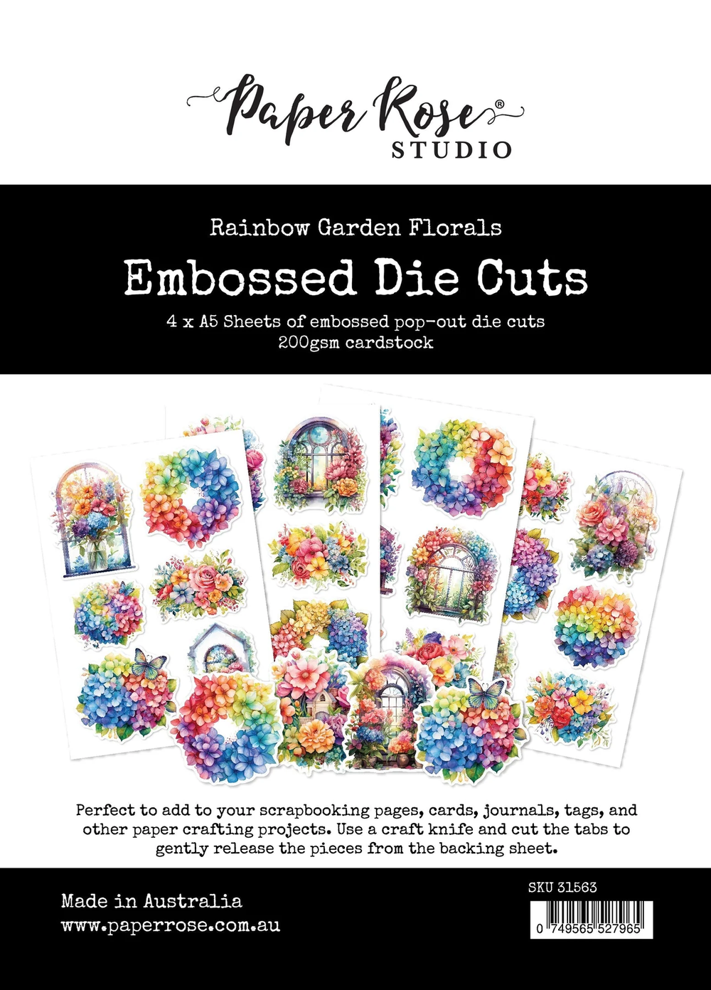 Rainbow Garden Florals Embossed Die Cuts 31563