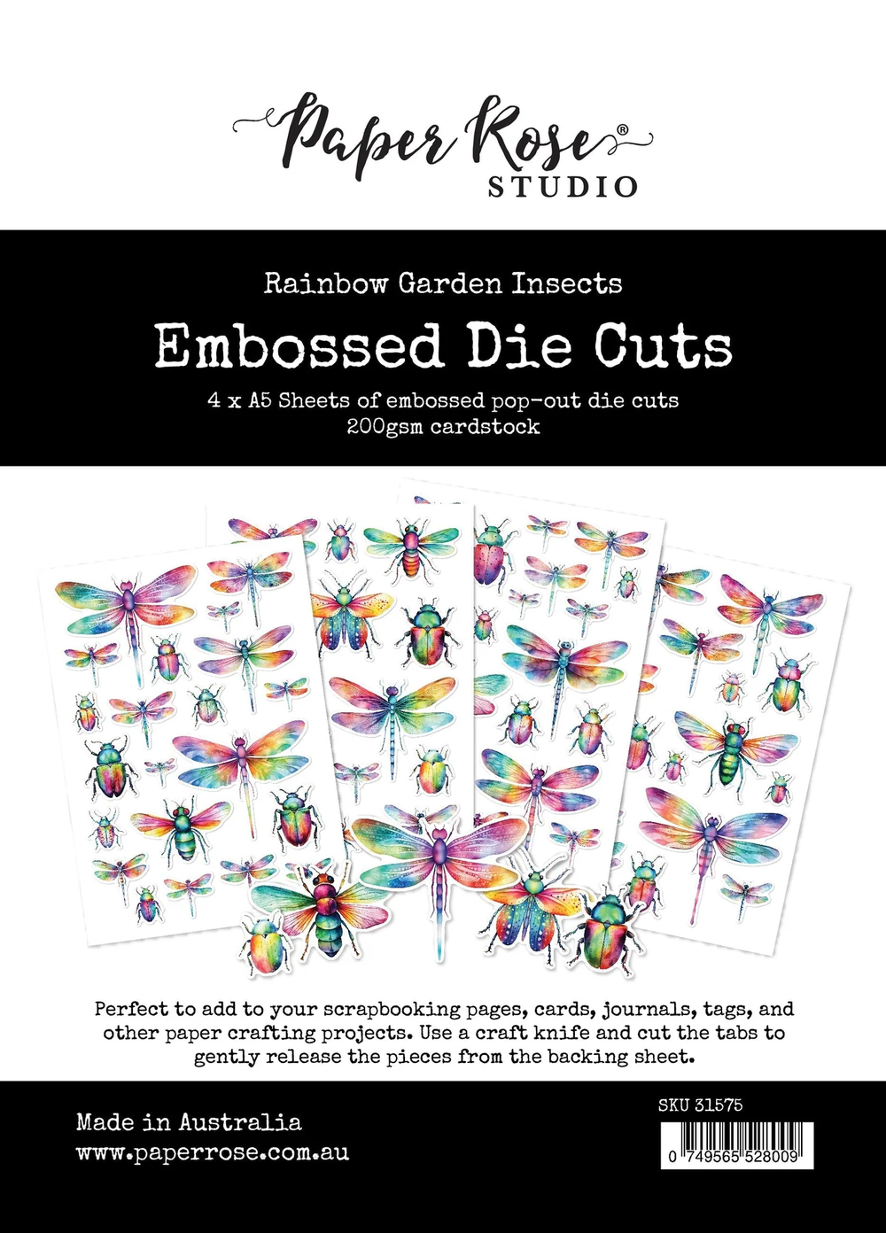 Rainbow Garden Insects Embossed Die Cuts 31575 — Ecstasy Crafts