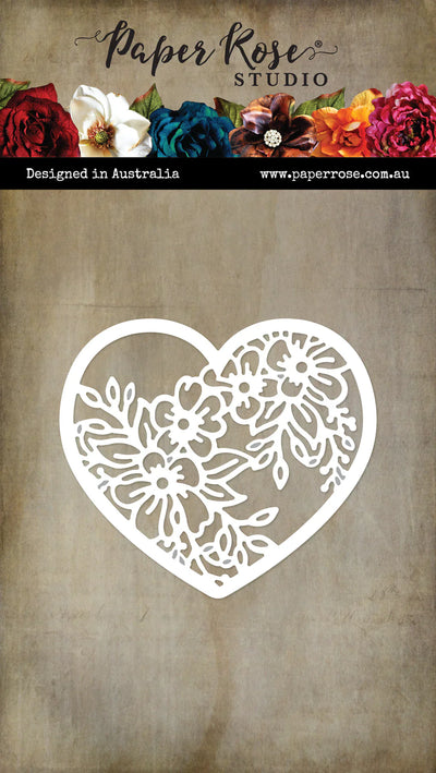 Découpe en métal Cœur Fleurs de mariage