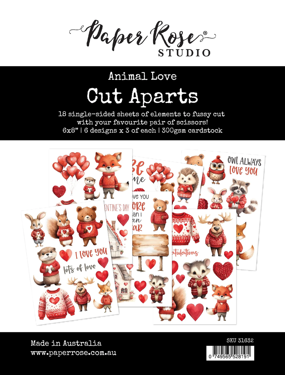 Paquet de papiers prédécoupés « Amour Animal » 31632