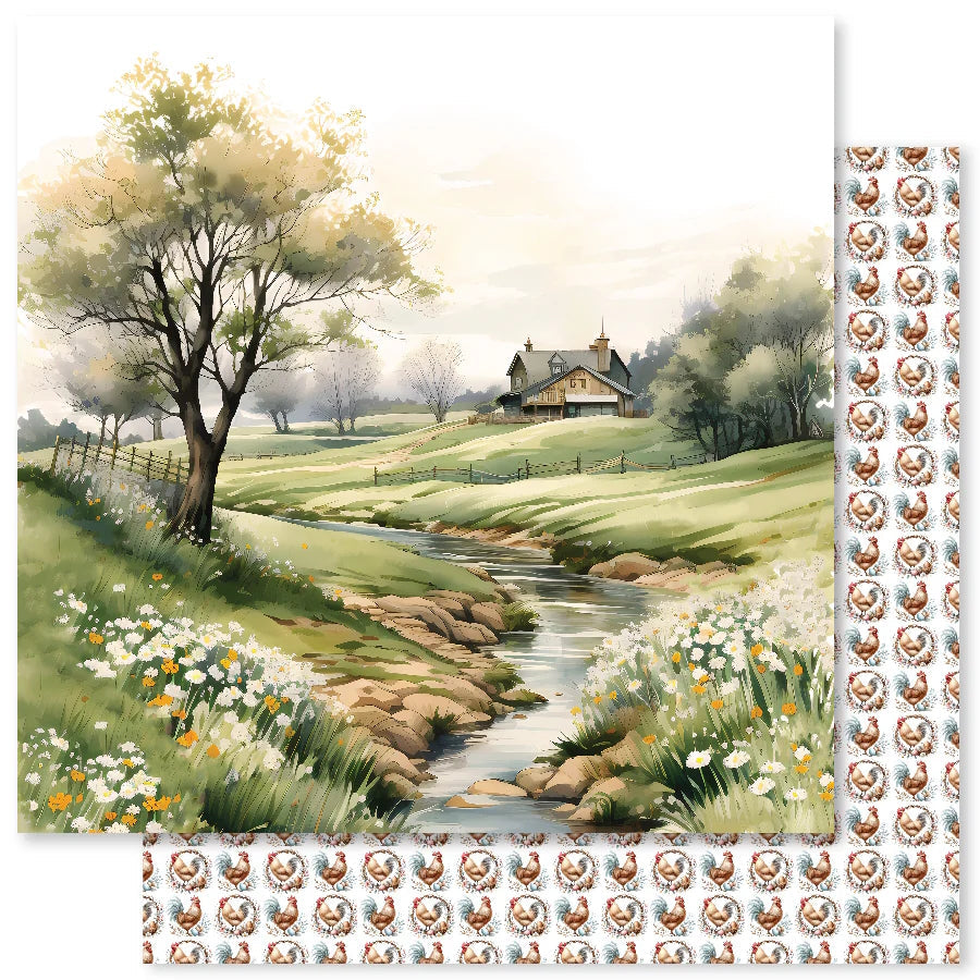 Farmhouse Friends Backgrounds B 12x12 Paper (12pc Bulk Pack) 32007 — Ecstasy Crafts