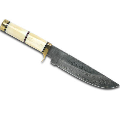 Couteau Bowie Haruto - Manche en os de chameau 7,5 pouces avec étui en cuir