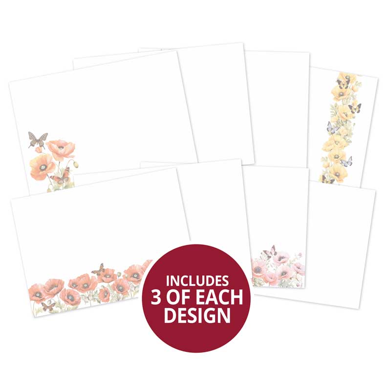 Inserts de carte de luxe Coquelicots Féeriques