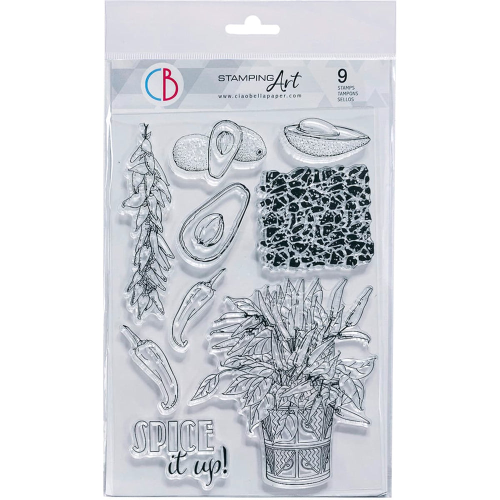 Ciao Bella Clear Stamp Set 6"x8" Spice It Up! — Ecstasy Crafts