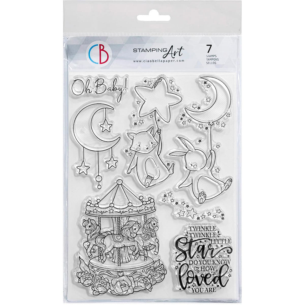 Ciao Bella Clear Stamp Set 6"x8" Le carrousel de la berceuse