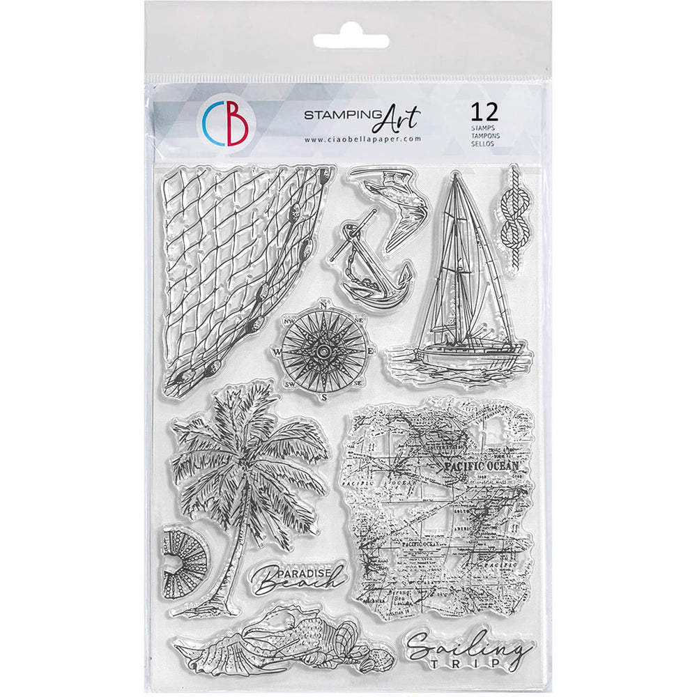 Ciao Bella Clear Stamp Set 6"x8" Sailing Trip