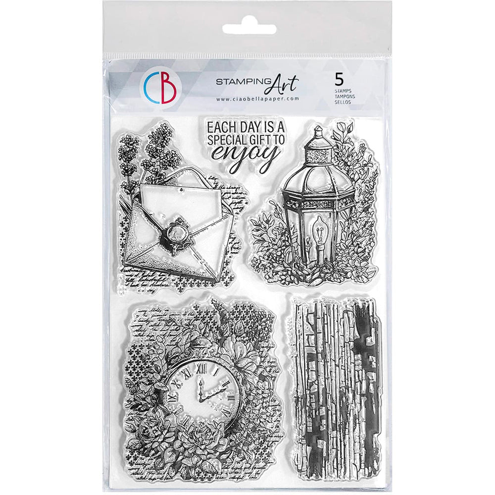 Set de tampons transparents 6"x8" Murmures de Lavande