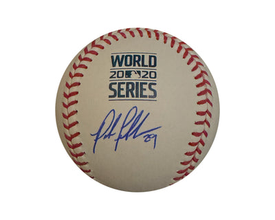 Balle de baseball officielle Rawlings de la MLB Peter Fairbanks autographiée lors de la Série mondiale 2020
