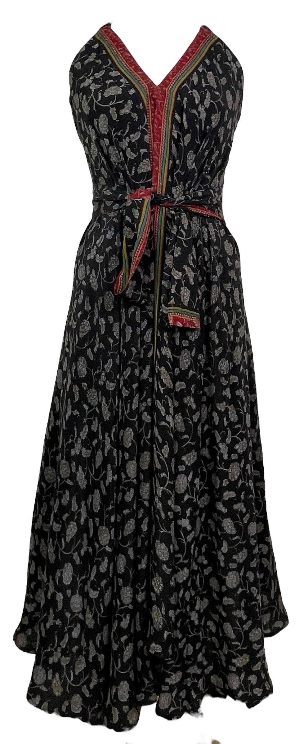 PRC7693 Robe Longue Avatar en Soie Pure avec Ceinture