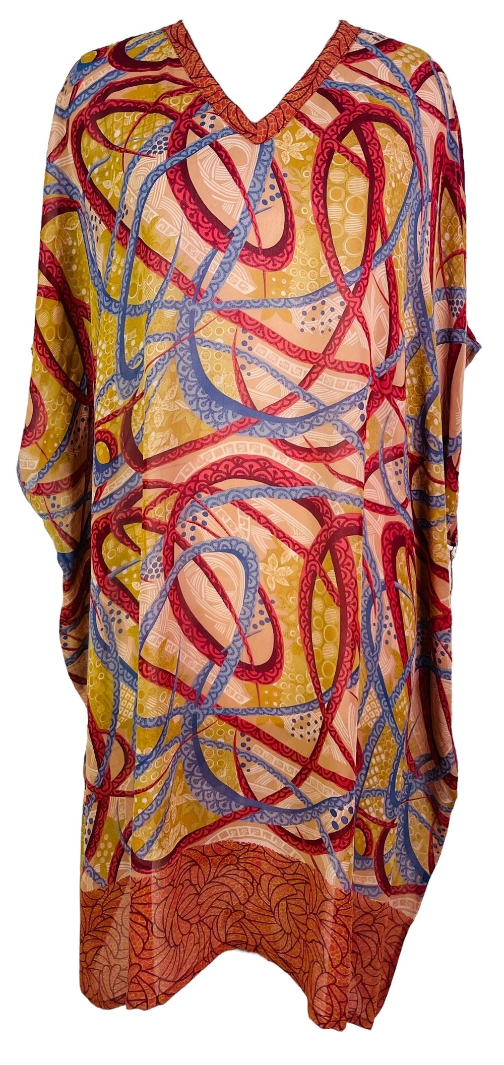 PRG7478 Kaftan Longue en Soie Pure Avatar Sheer