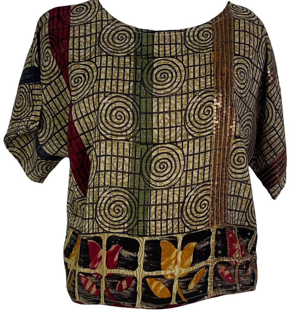 PRC6761 Avatar Pure Silk Boxy Top