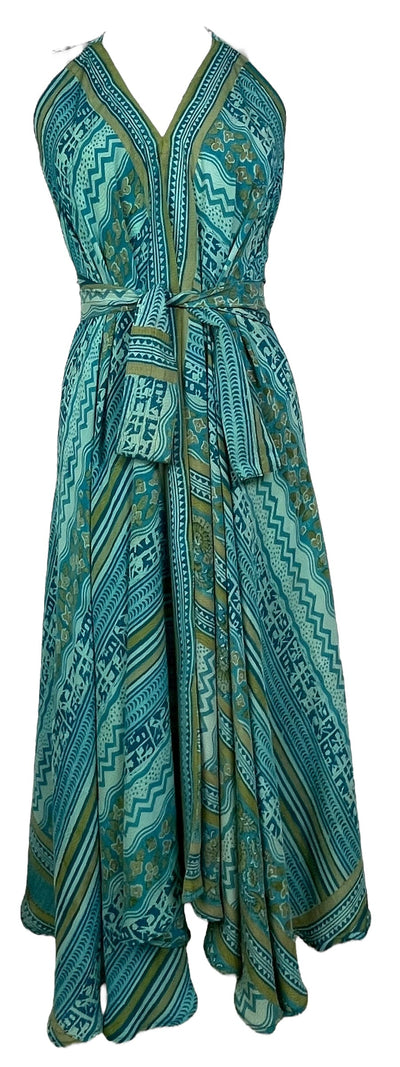 PRC7754 Robe Longue en Soie Pure Avatar avec Ceinture