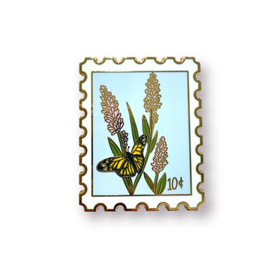 Épingle à Bijou "Timbre Postal Lavande"