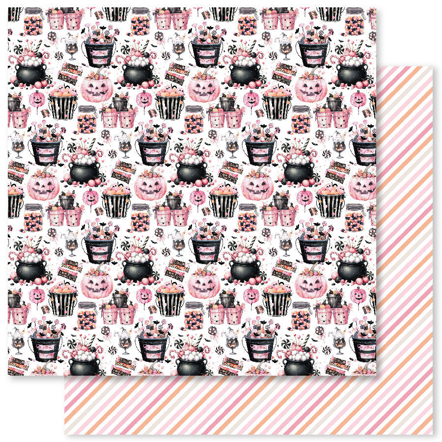 Lot de 12 papiers Pink Halloween B 30x30 cm (32802)