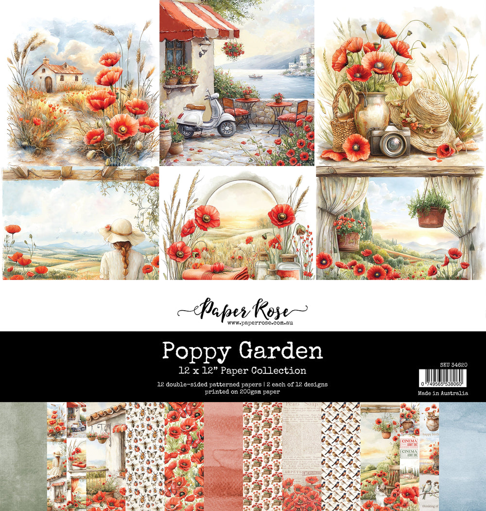 Collection de papiers "Poppy Garden" 30x30 cm 34620