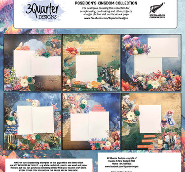 3Quarter Designs Poseidon's Kingdom 12x12 Scrapbook Collection