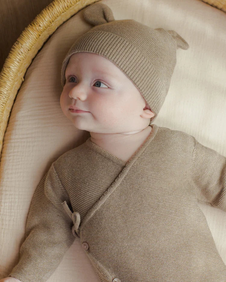 Tuque Ourson Bébé | Moka chiné | Quincy Mae