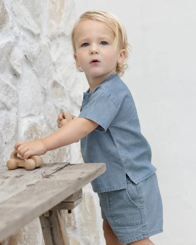 Short utilitaire | Denim léger | Quincy Mae