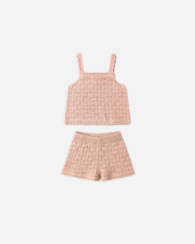 Ensemble Débardeur et Short en Tricot Pointelle | Melon | Quincy Mae