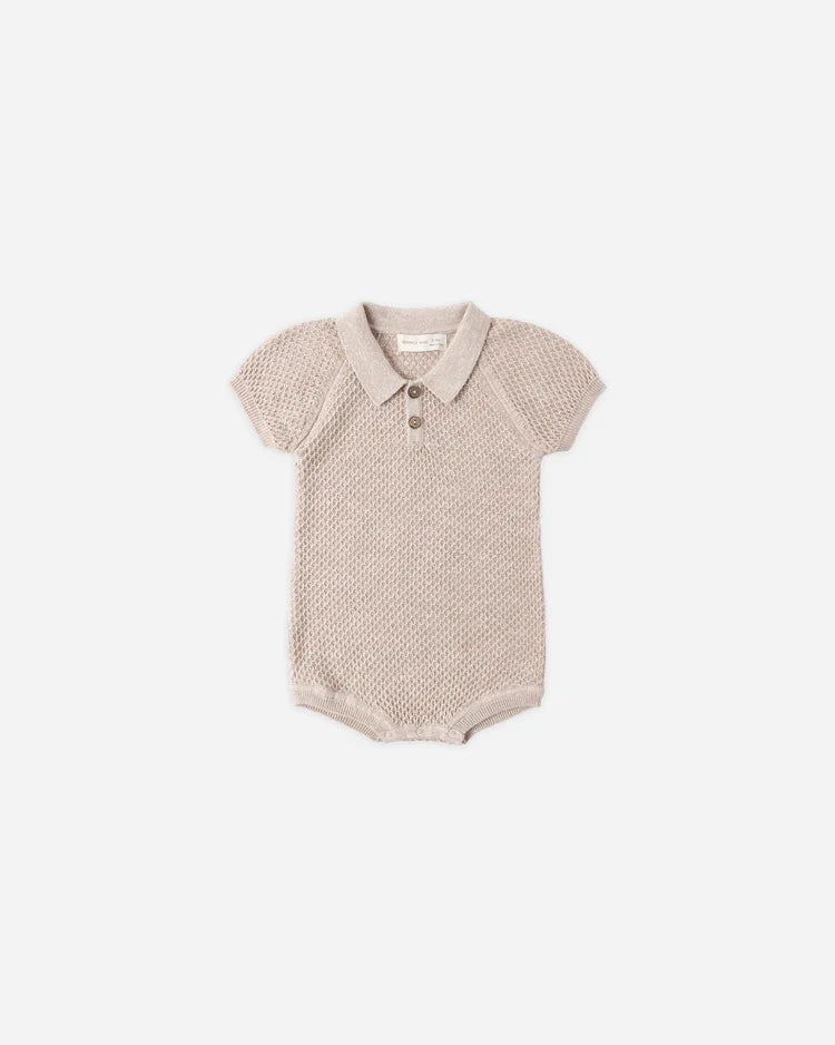 Combinaison Polo Tricotée | Latte Chiné | Quincy Mae