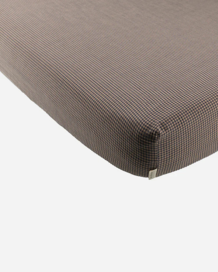 Woven Crib Sheet | Indigo Gingham | Quincy Mae