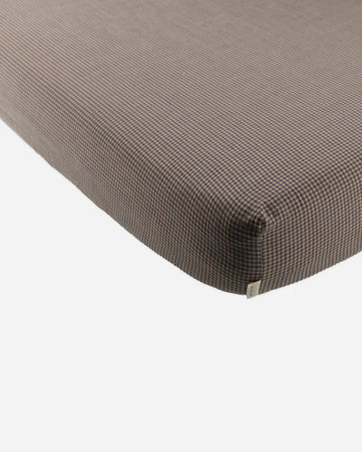 Drap de berceau tissé | Vichy indigo | Quincy Mae