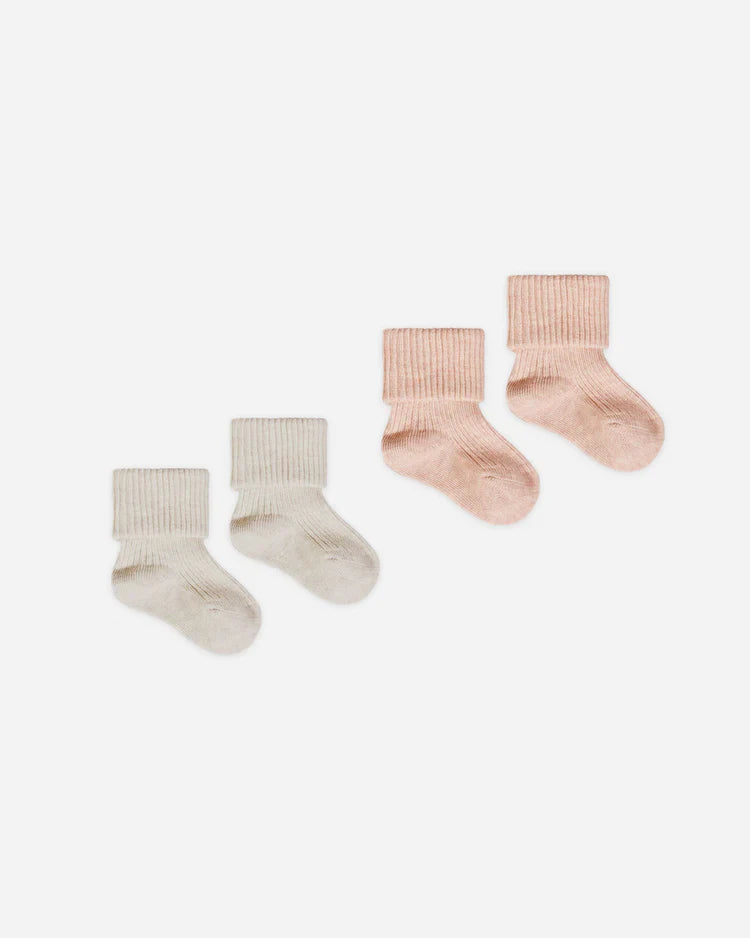 Chaussettes Mélangées | Gruau, Rose | Quincy Mae