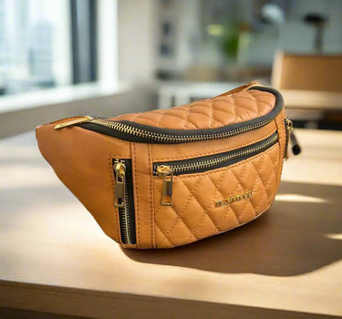 Quilted Sheep Leather Waist Bag