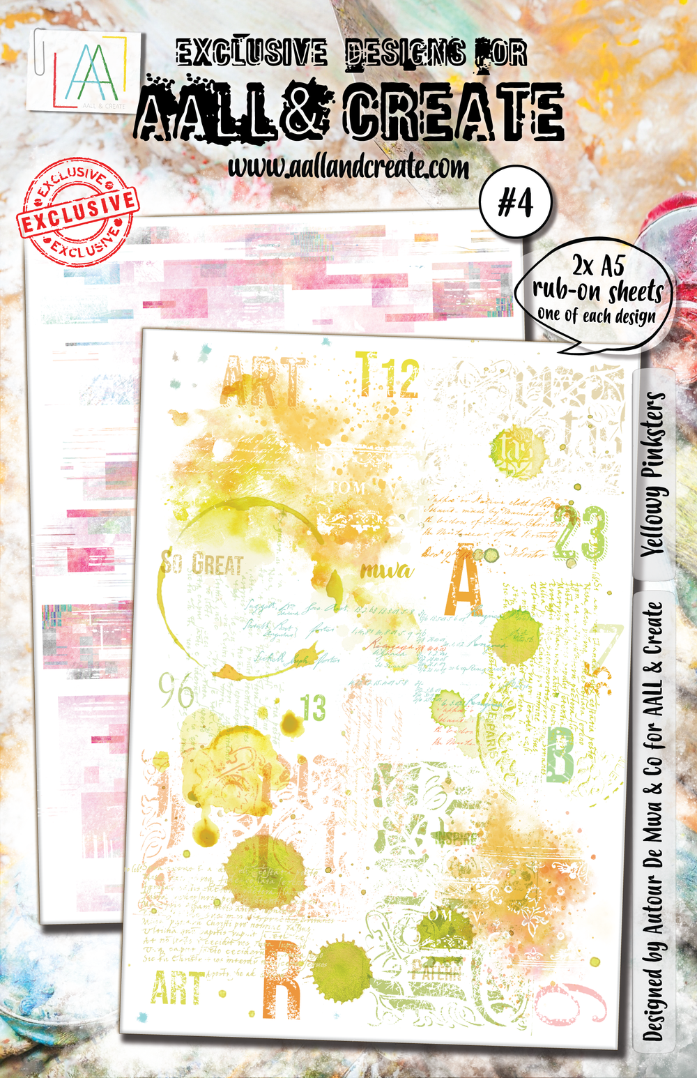 AALL and Create Rub-Ons - Rose vif et jaune