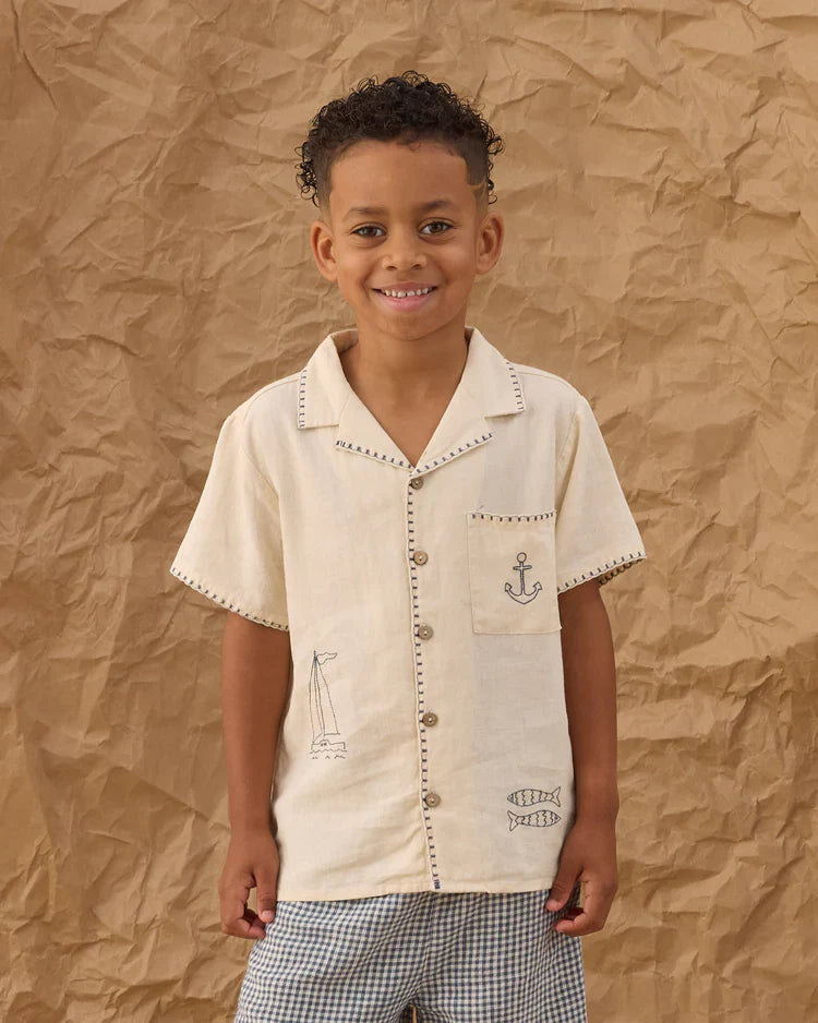 Chemise à col revers | Marin | Rylee & Cru