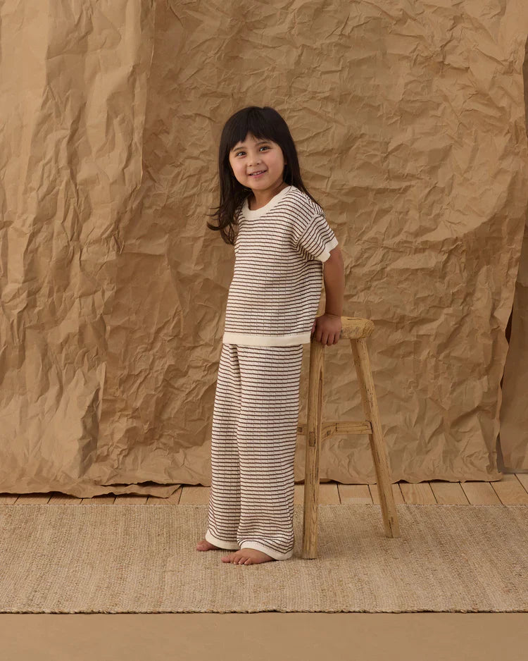 Ensemble tricoté | Rayures chocolat | Rylee & Cru