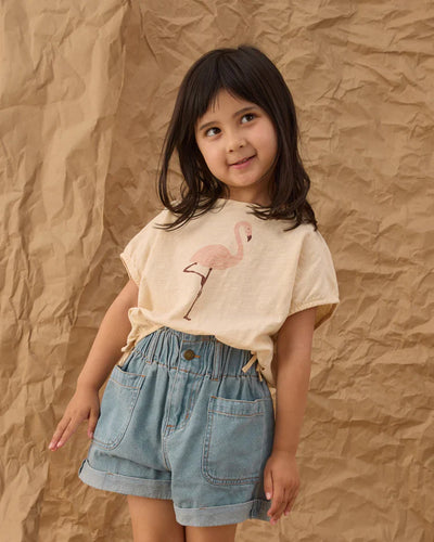 Short Alba en Denim | Bleu Lavé | Rylee & Cru