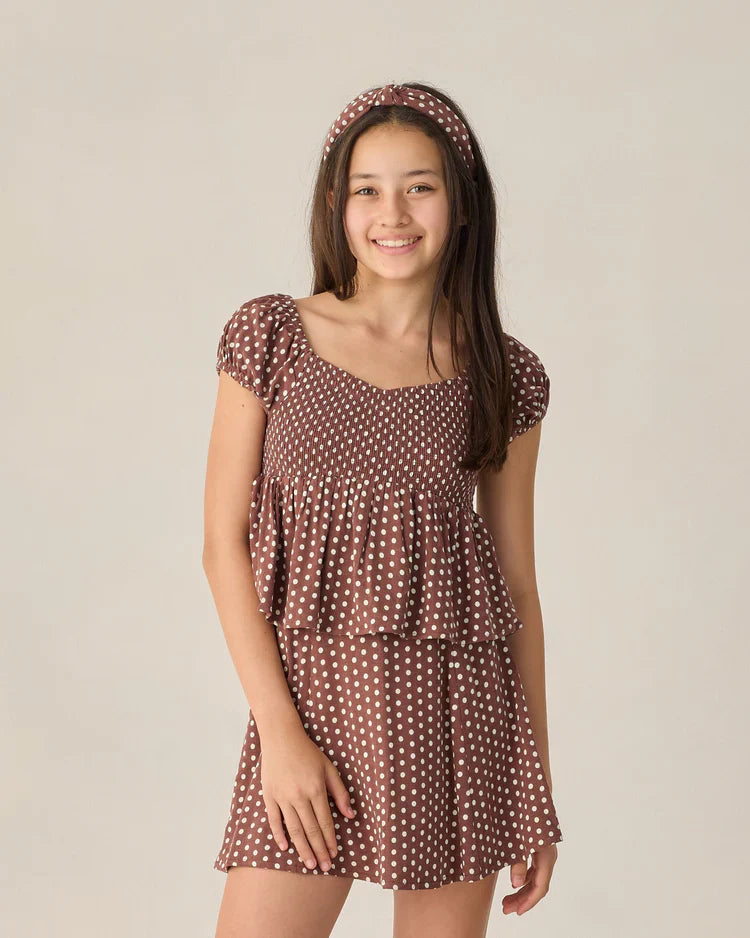 Jupe Rachel pour ados | Pois chocolat | Rylee & Cru
