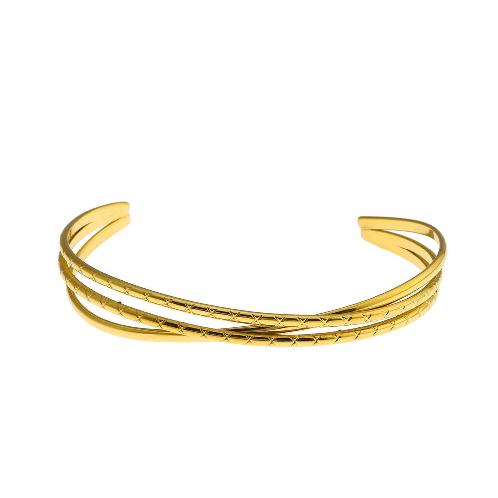 Bracelet superposé RENIE : triple empilement avec design à encoche de surface