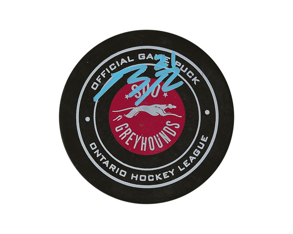 Ryan O'Rourke Autographed Sault Ste. Marie Greyhounds Official Game Puck