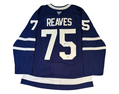 Maillot Fanatics bleu domicile premium dédicacé par Ryan Reaves des Maple Leafs de Toronto