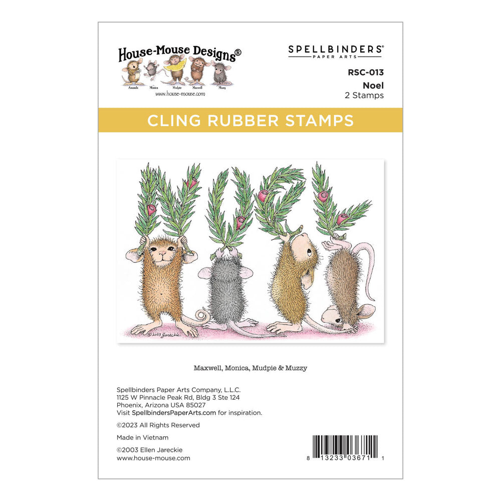 Set de tampons en caoutchouc Noel Cling de la collection House-Mouse Holiday